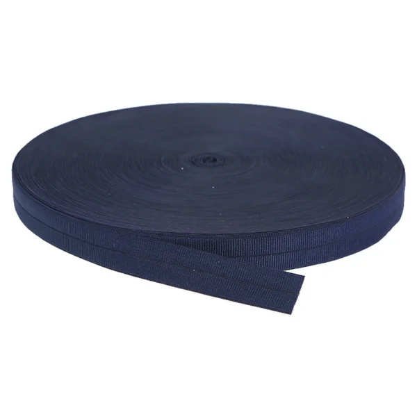 Black Fold Over Jacquard Elastic Webbing Shiny Nylon Waistband