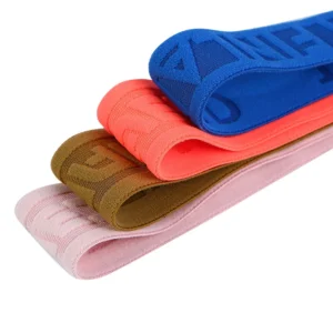 Embossed Letters Border Jacquard Logo Waistband Plush Elastic Webbing for Underwear