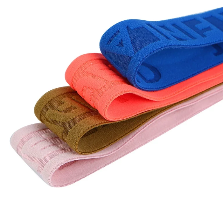 Embossed Letters Border Jacquard Logo Waistband Plush Elastic Webbing