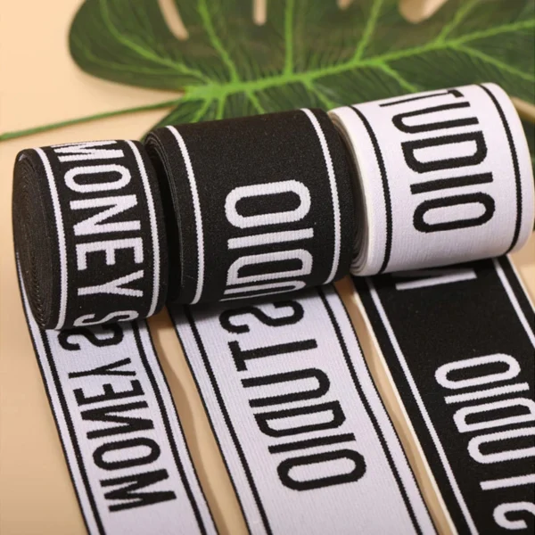 Custom Thermal Transfer Printing Logo Nylon Jacquard Elastic Band Underwear Waistband