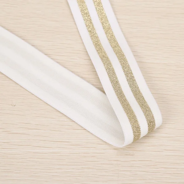 Custom Silver Glitter Jacquard Elastic Garment Plush Elastic Webbing Band