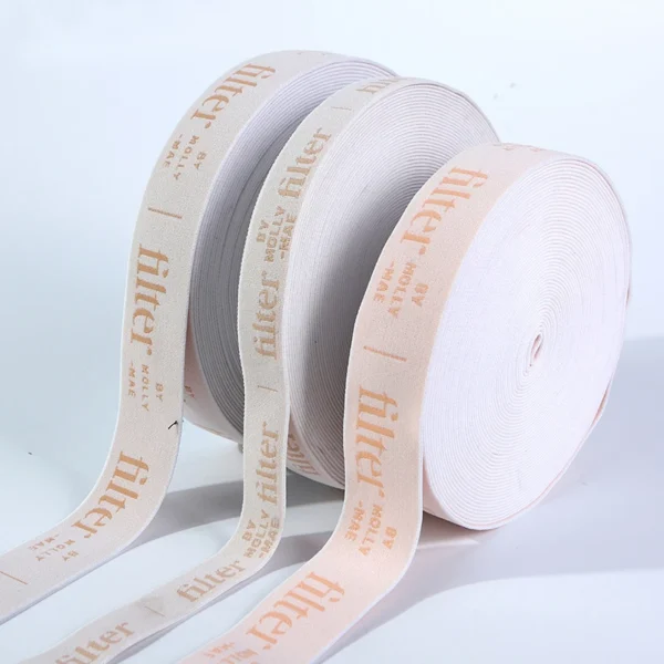 Smooth Polyamide Pink Pre-dyed Jacquard Elastic Band 40mm Waistband Bust for sewing