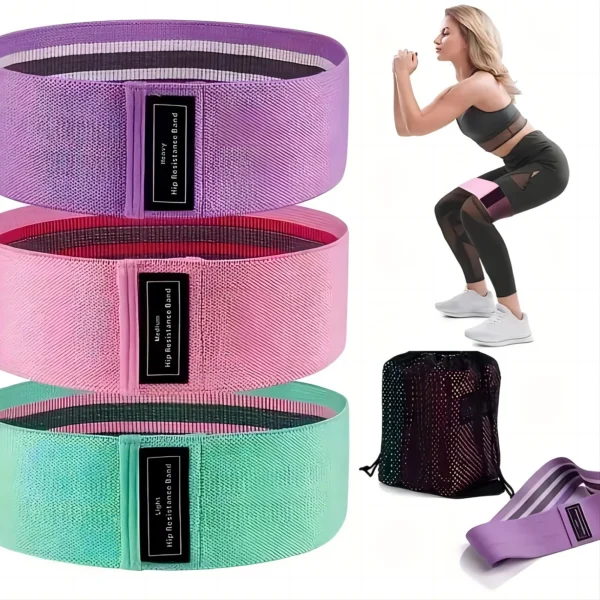 Fabric Resistance Bands for Booty Workouts – Non-Slip Thick Glute Activation Loop Bands for Squats, Hip Bridge, Yoga & Strength Training