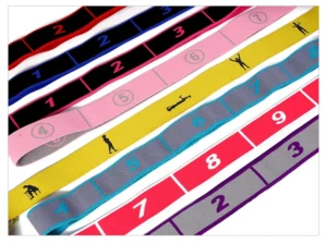 Yoga training resistance band knitted custom logo jacquard elastic band